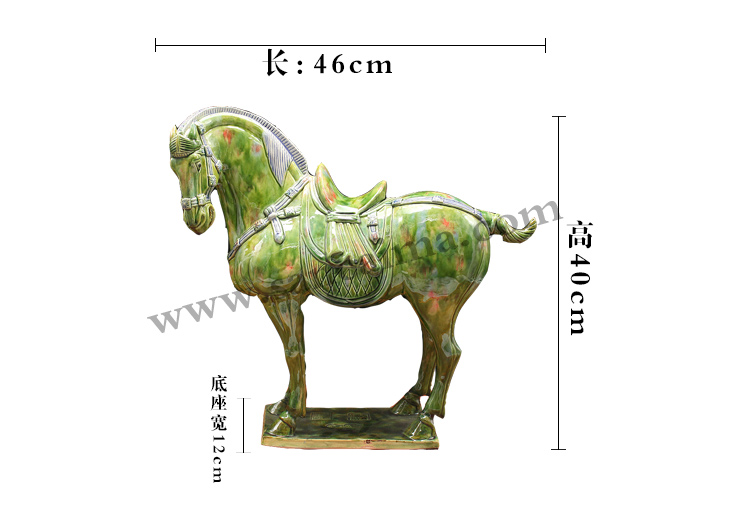 翡翠绿唐三彩中国马